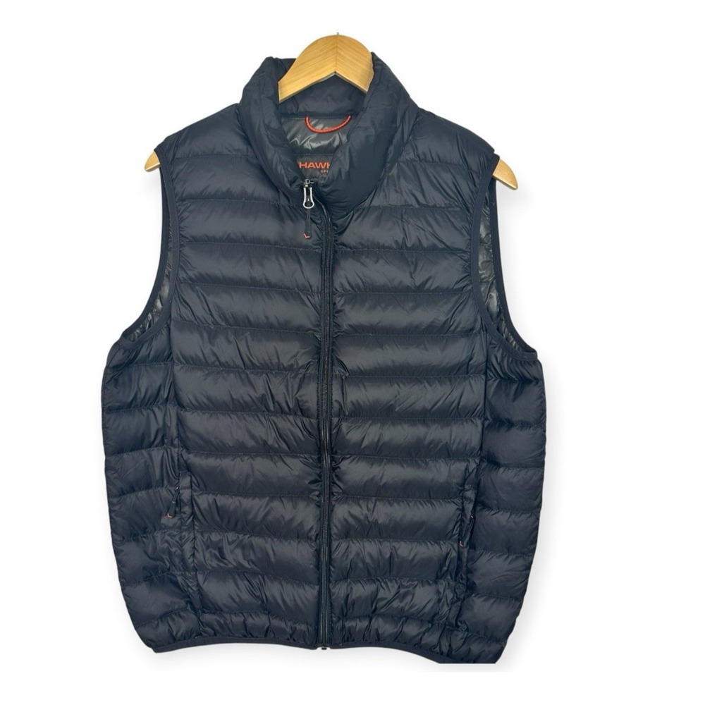 Hawke & Co Sport Mens M Black 90% Duck Down Puffer Vest Lightweight Packable